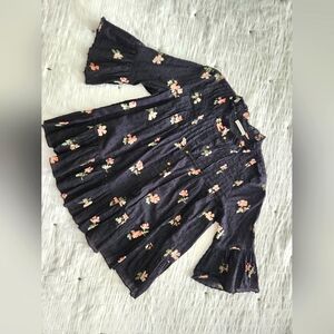 Ulla Johnson top, black floral, cotton